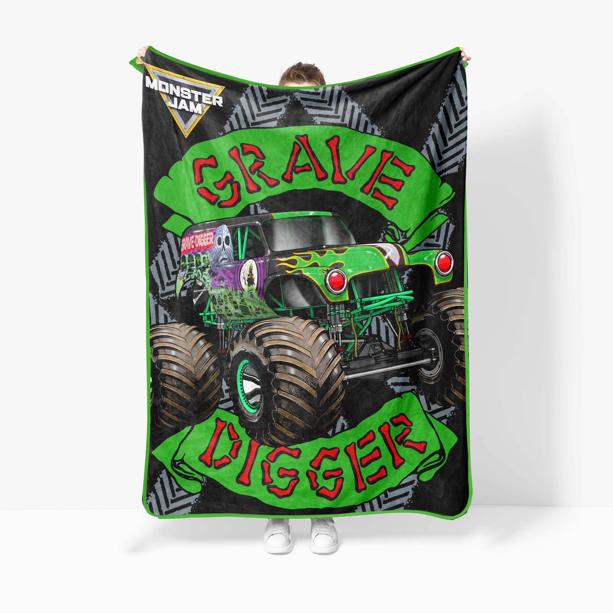 Sunny Side Up Monster Jam Grave Digger Throw Blanket