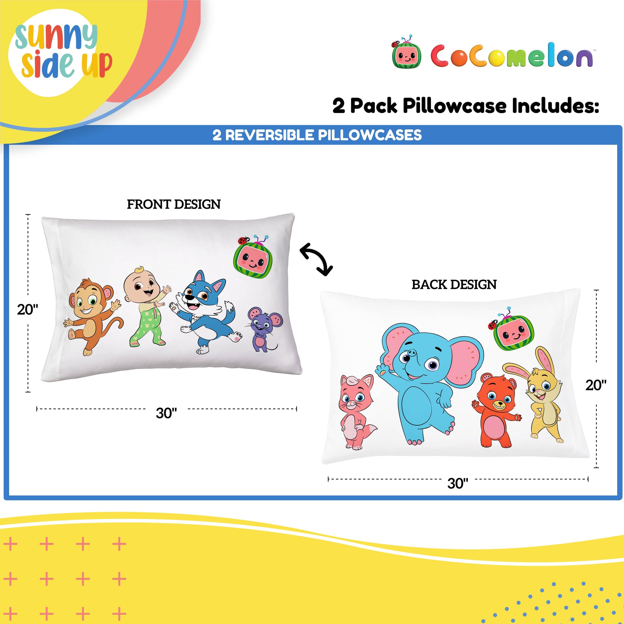 Sunny Side Up CoComelon 2 Pack Pillowcase