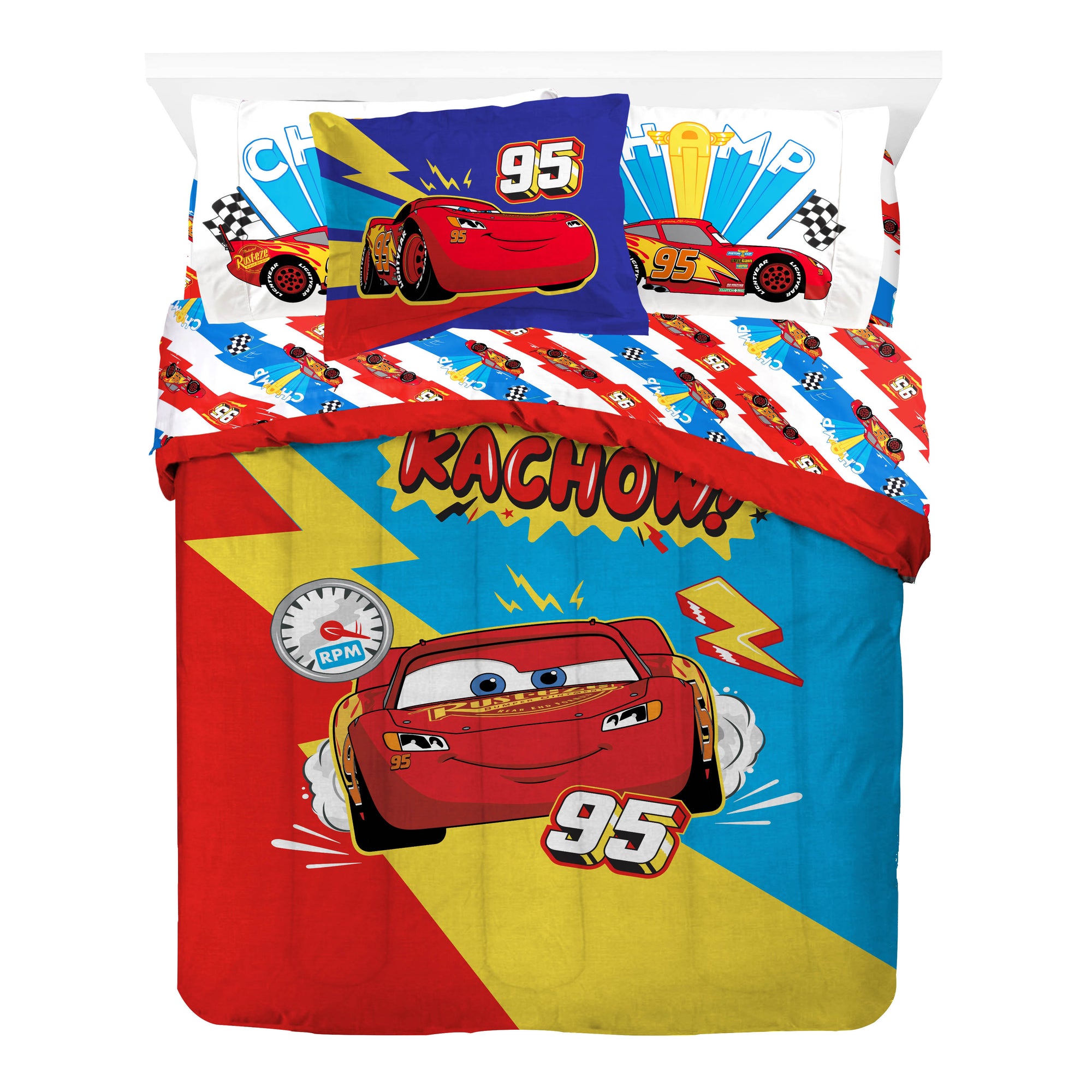 Sunny Side Up Disney Pixar Cars Bed Set with Sham