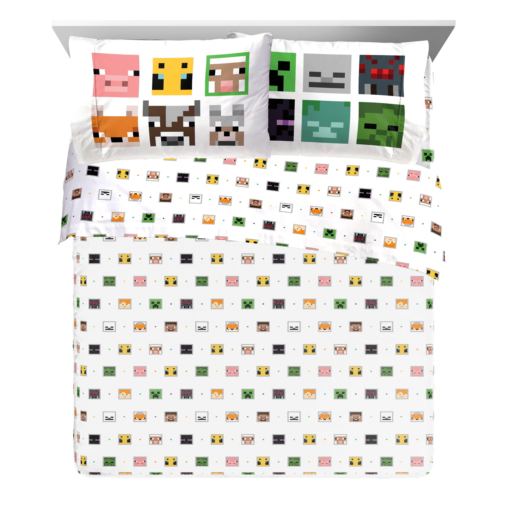 Sunny Side Up Minecraft Creeper Bed Set with Sham