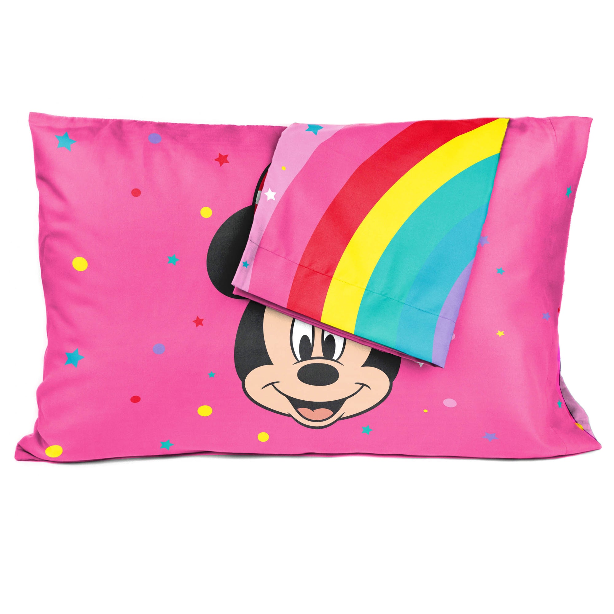 Sunny Side Up Disney Minnie Mouse Rainbow Dots 2 Pack Pillowcase