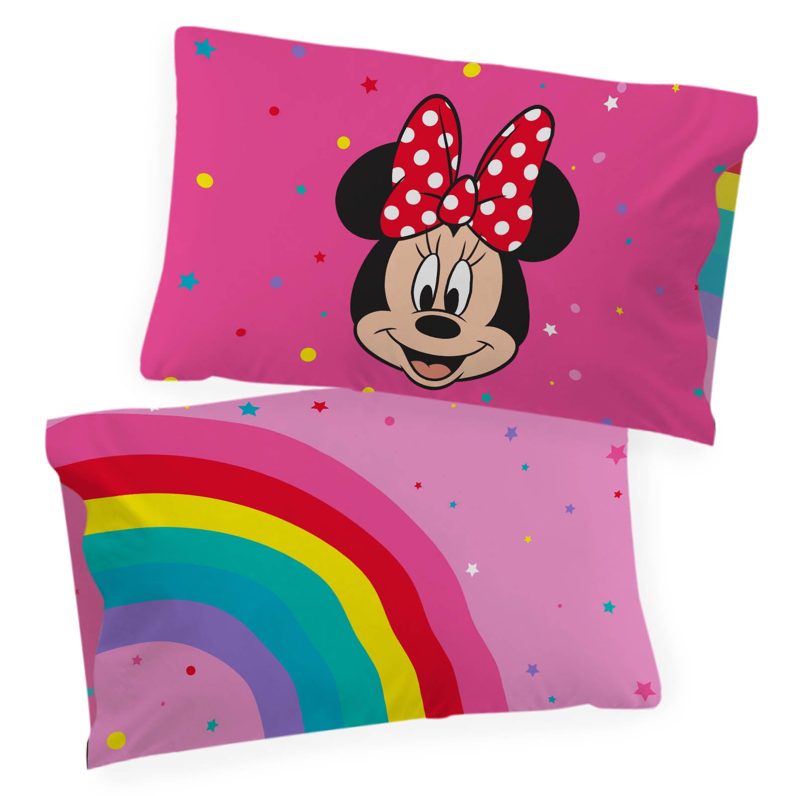 Sunny Side Up Disney Minnie Mouse Rainbow Dots 2 Pack Pillowcase