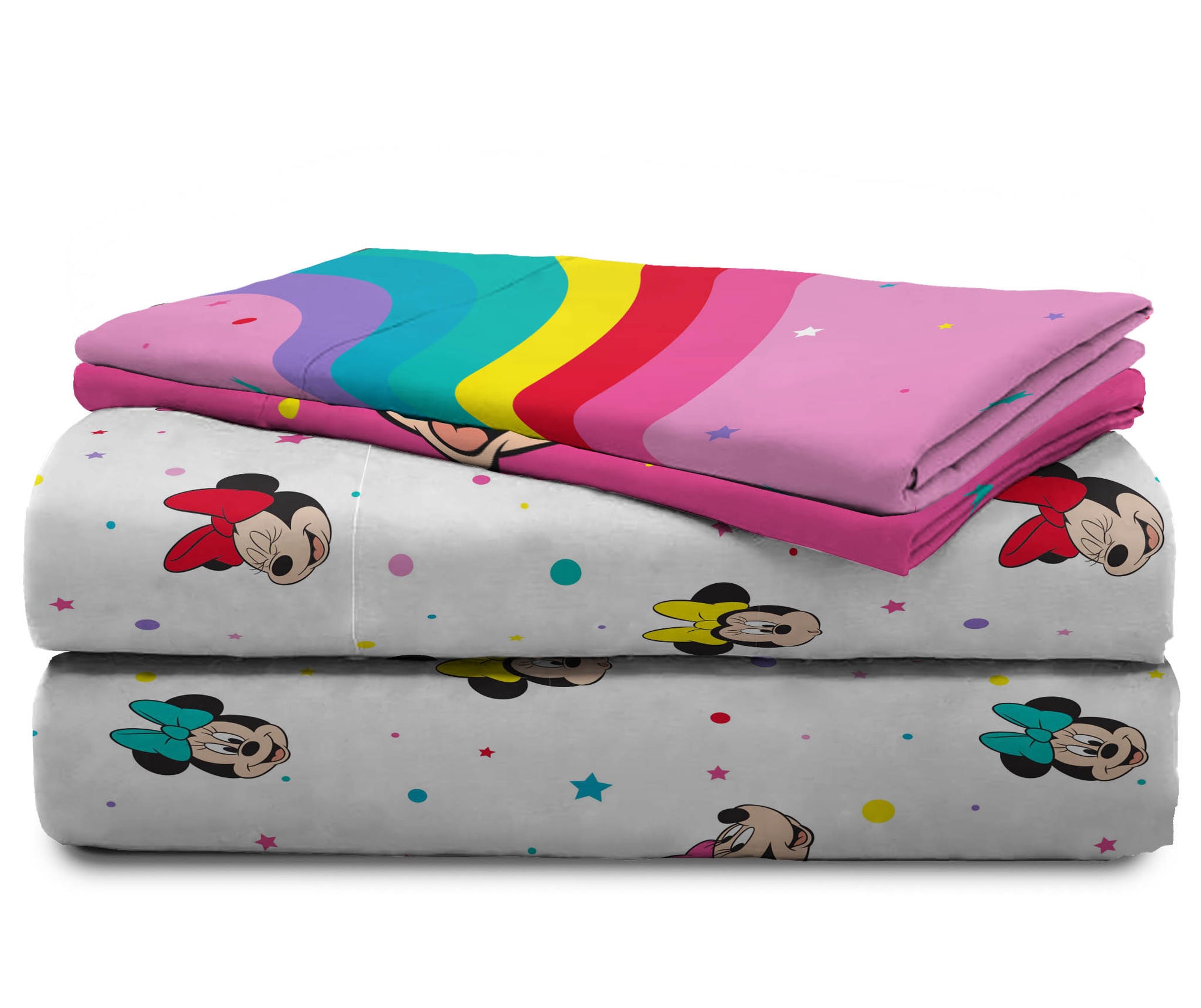 Sunny Side Up Disney Minnie Mouse Rainbow Dots Bed Set with Sham