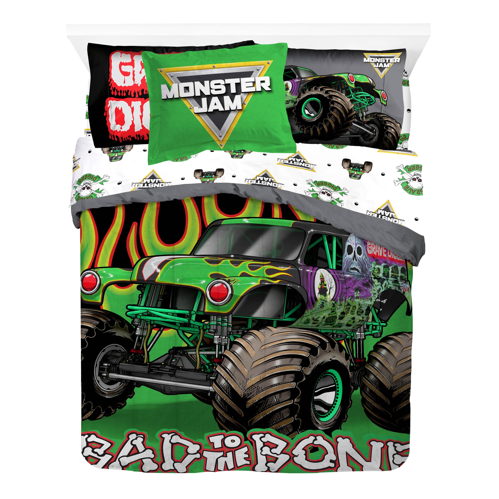 Sunny Side Up Monster Jam Grave Digger Bed Set