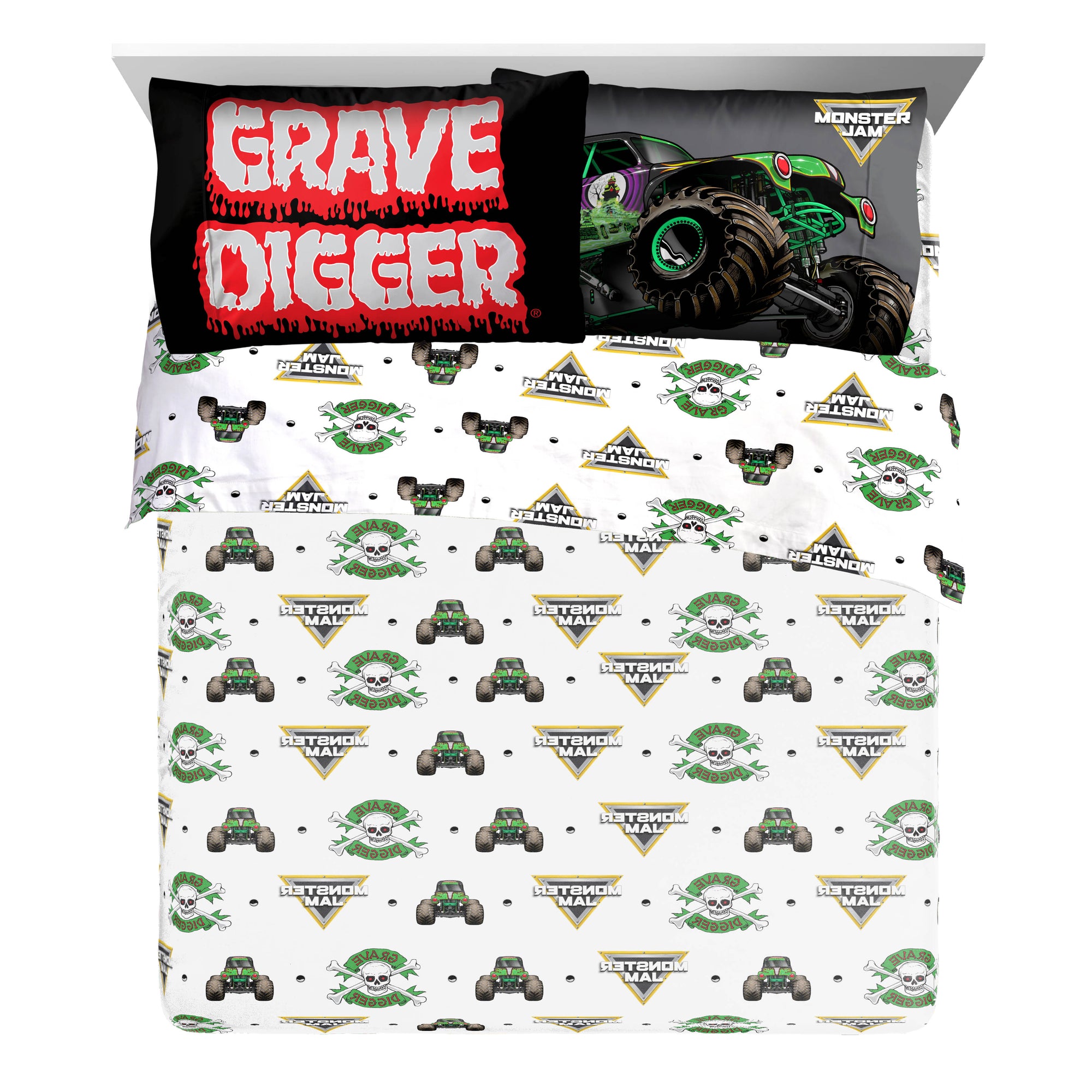 Sunny Side Up Monster Jam Grave Digger Sheet Set