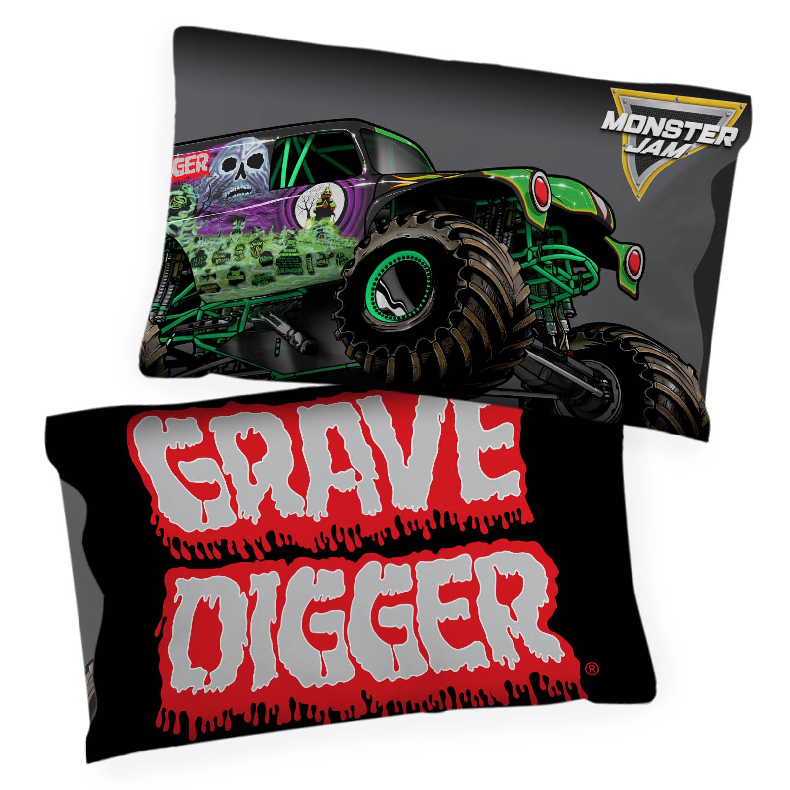 Sunny Side Up Monster Jam Grave Digger 2 Pack Pillowcase