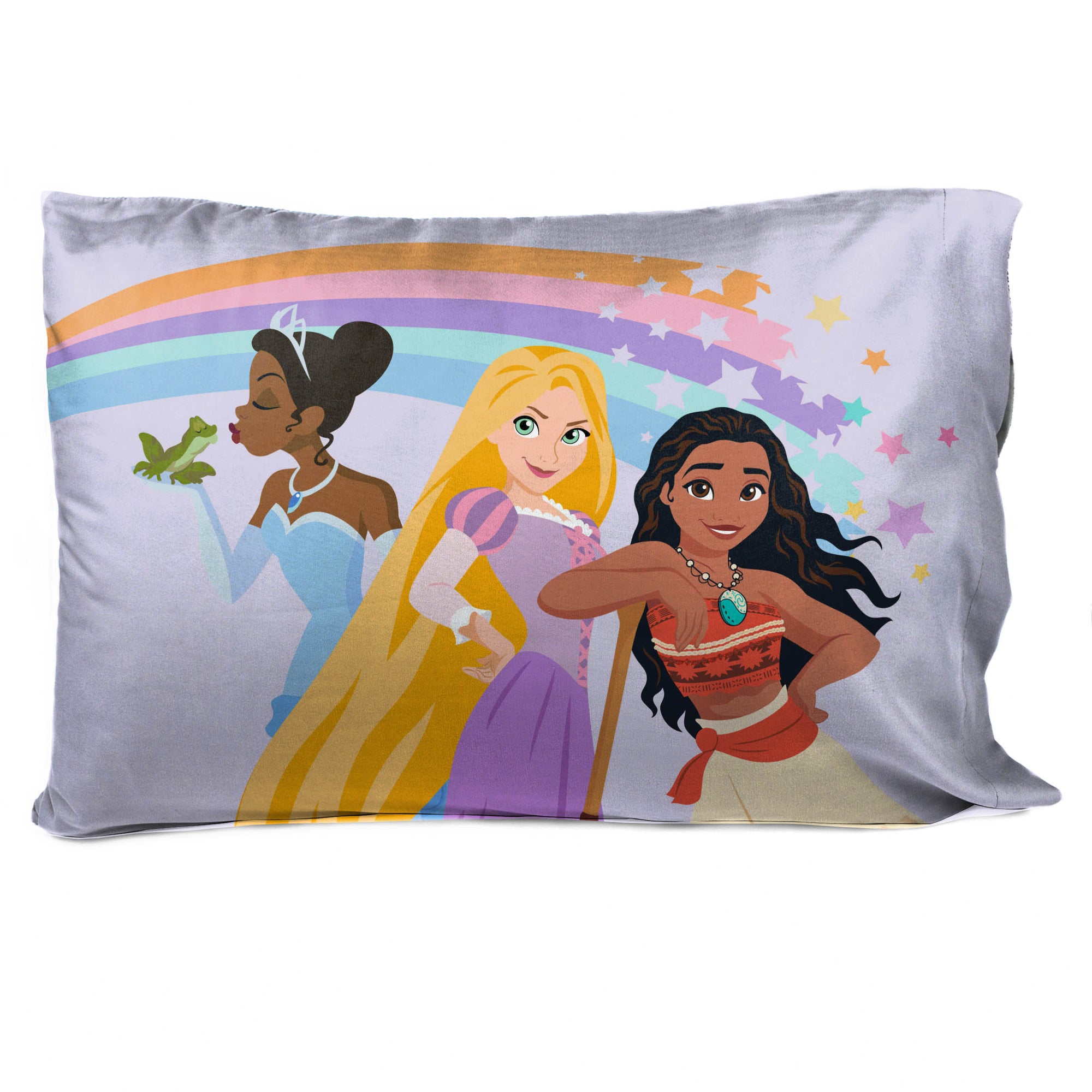 Sunny Side Up Disney Princess Rainbow Stars 2 Pack Pillowcase