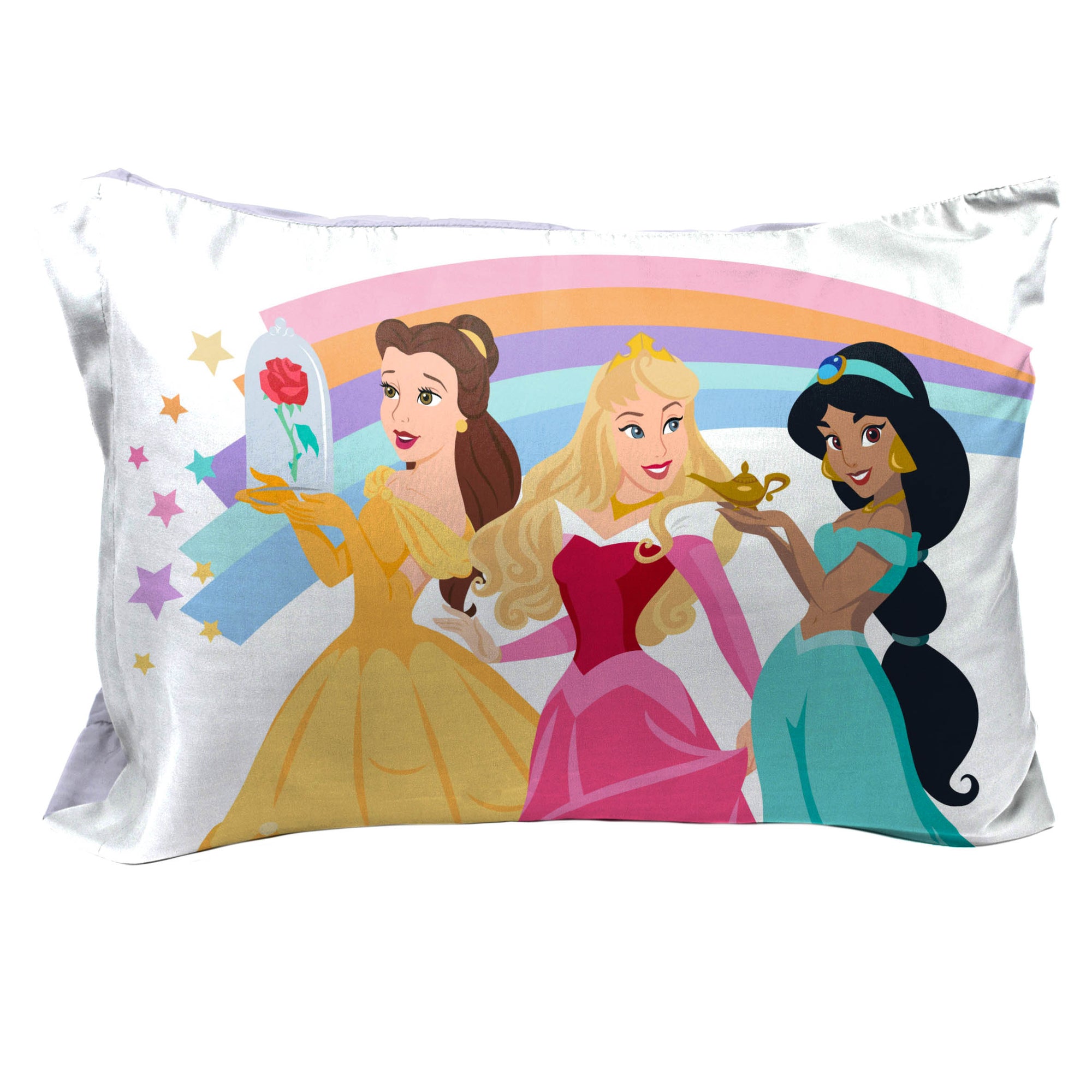 Sunny Side Up Disney Princess Rainbow Stars 2 Pack Pillowcase