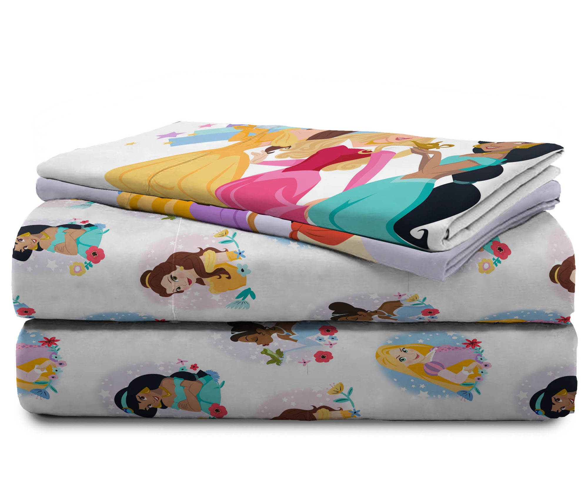 Sunny Side Up Disney Princess Rainbow Stars Sheet Set