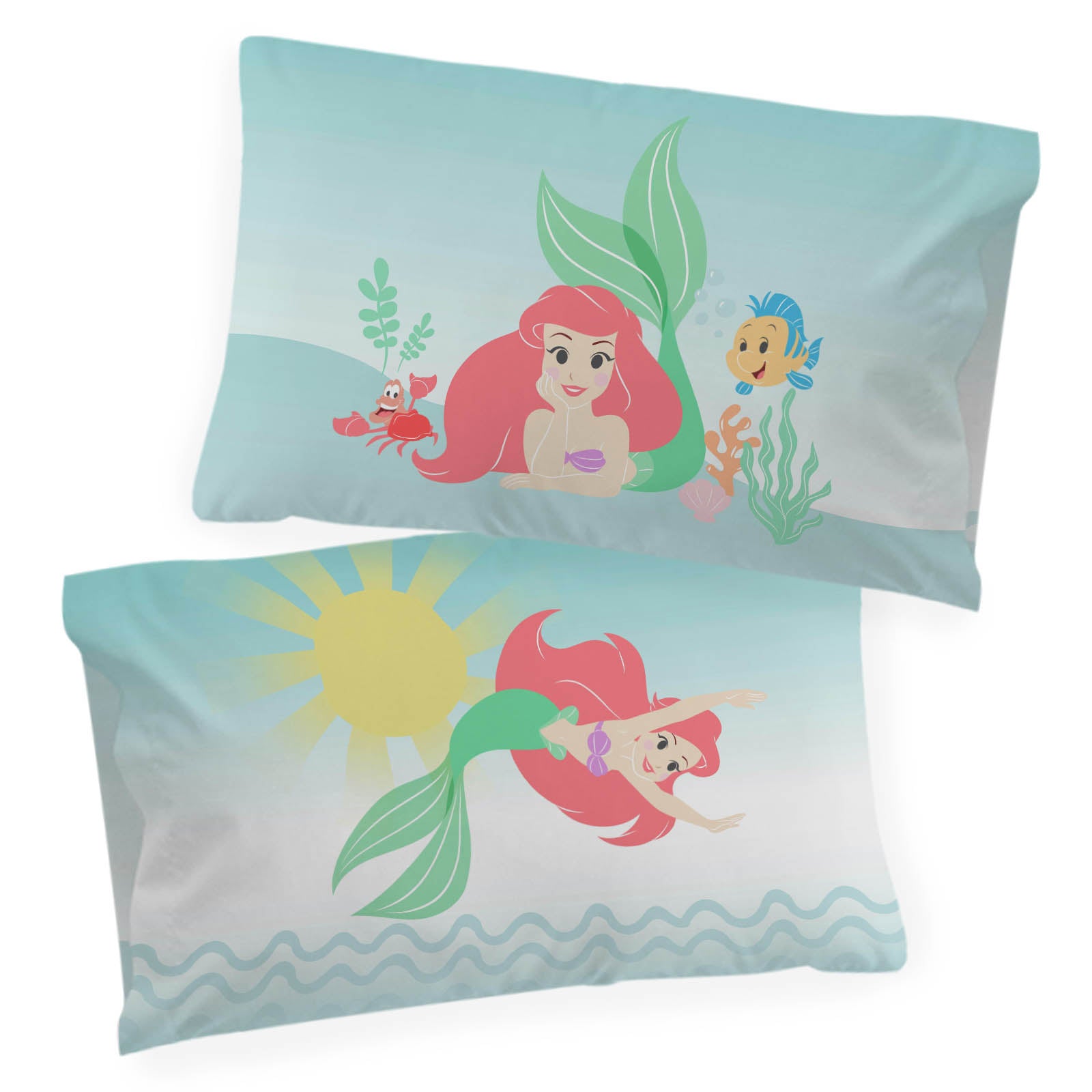 Sunny Side Up Disney The Little Mermaid Pastel Life 2 Pack Pillowcase