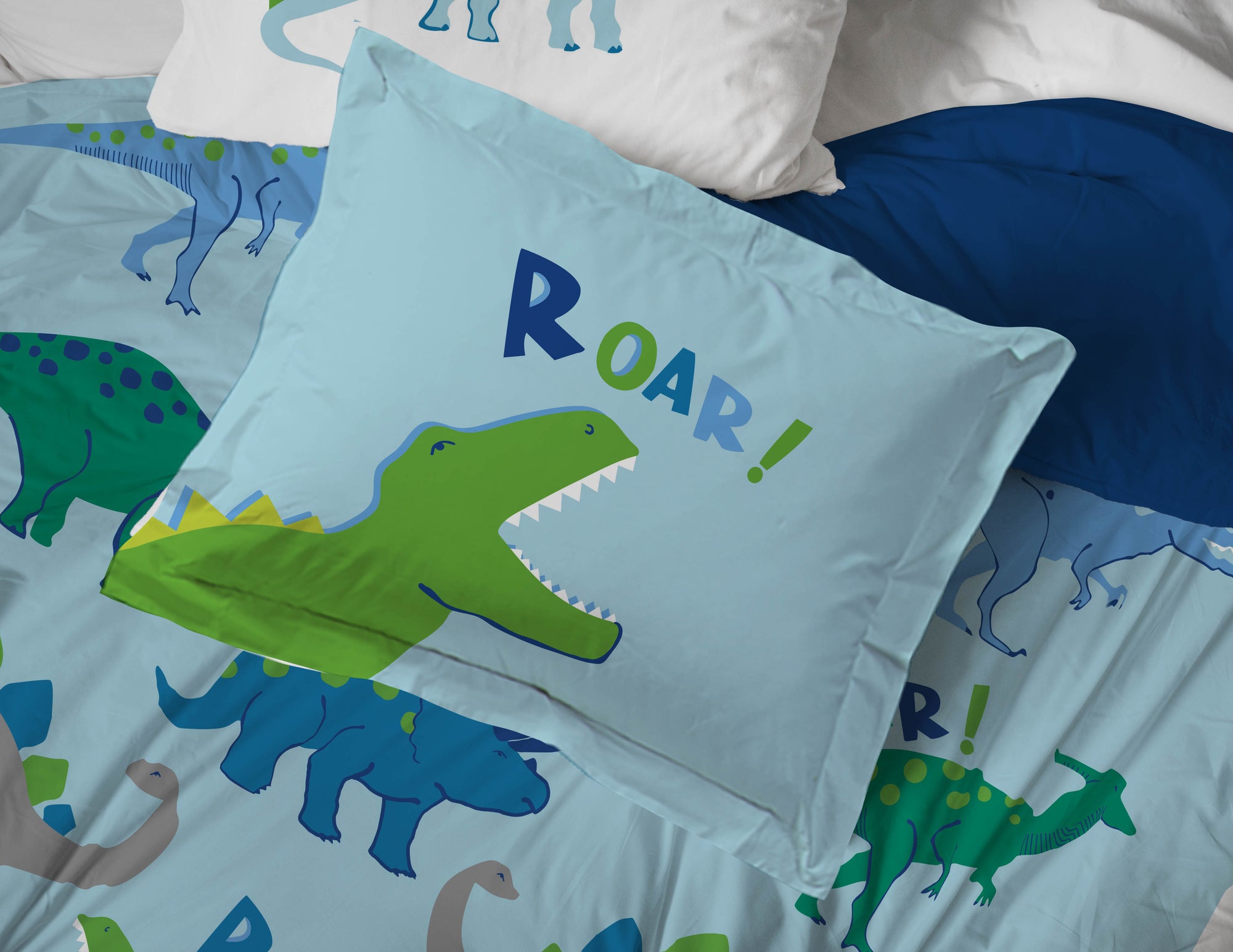 Sunny Side Up Dino Roar Bed Set