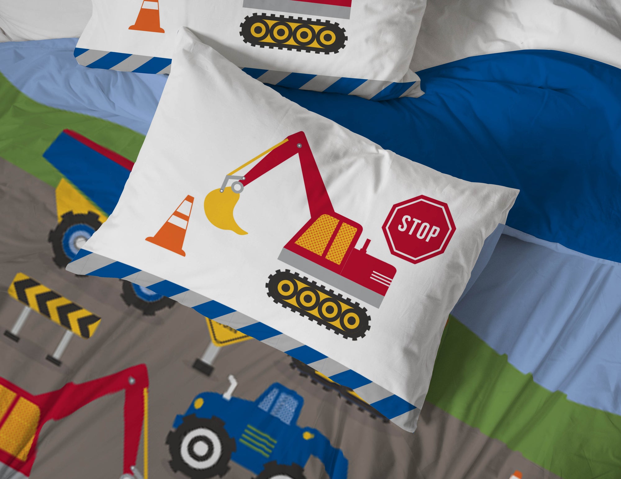 Sunny Side Up Construction Zone Bed Set