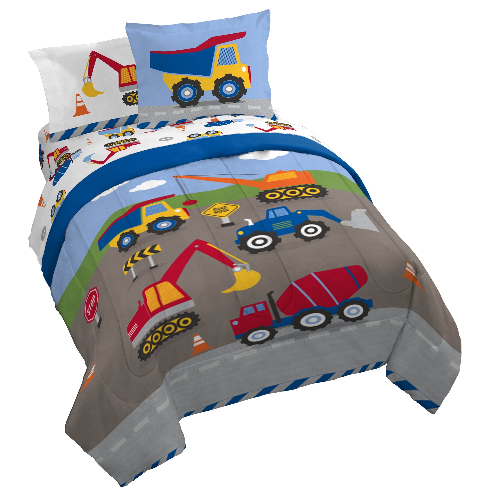 Sunny Side Up Construction Zone Bed Set