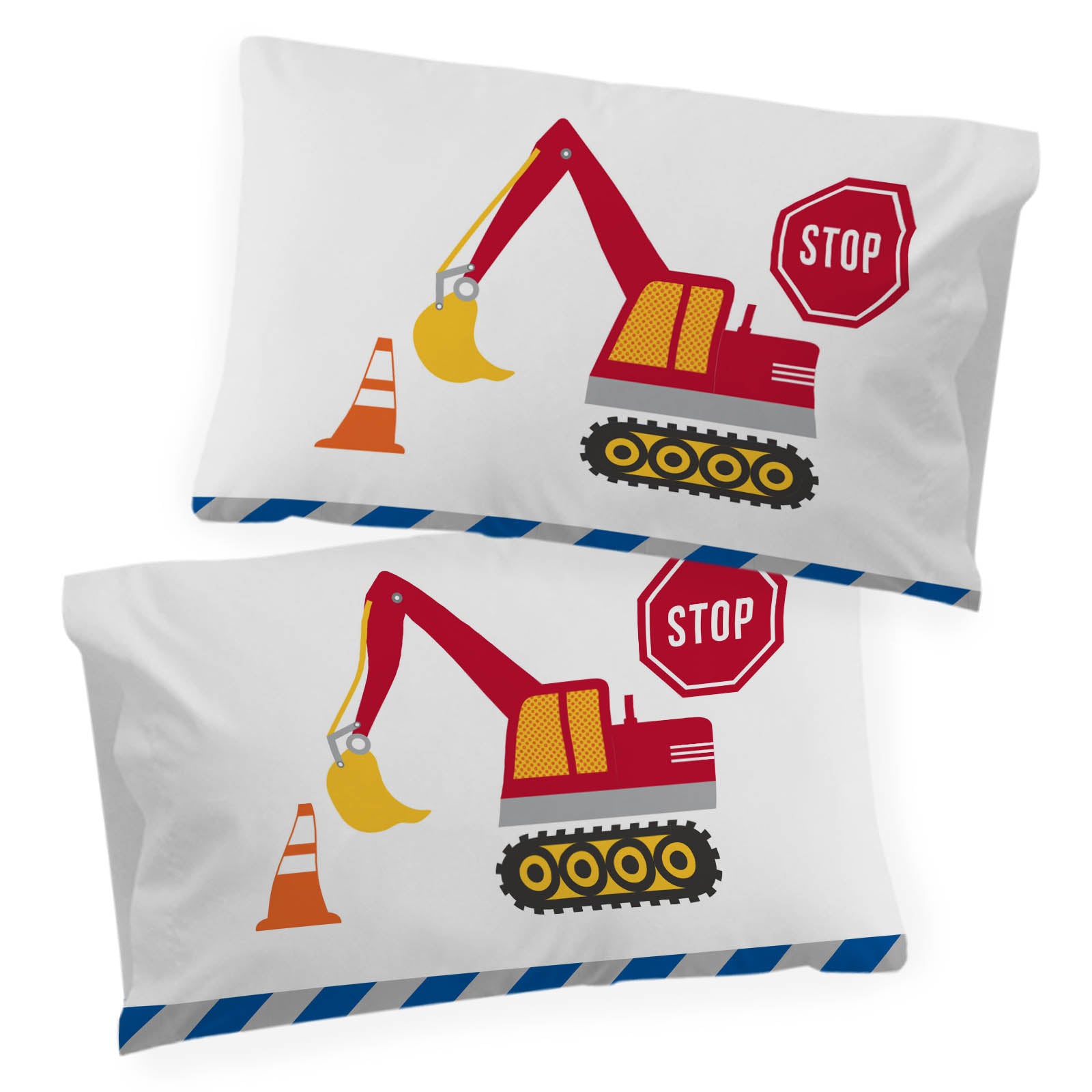 Sunny Side Up Construction Zone 2 Pack Pillowcase