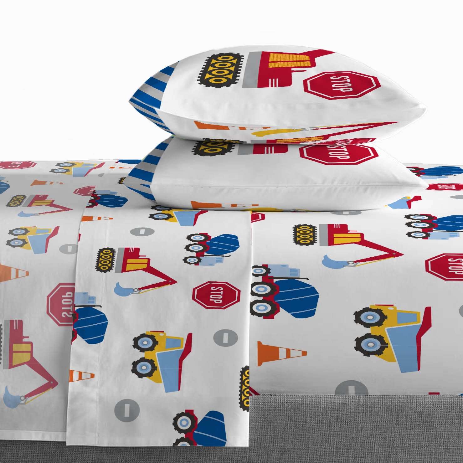 Sunny Side Up Construction Zone Bed Set