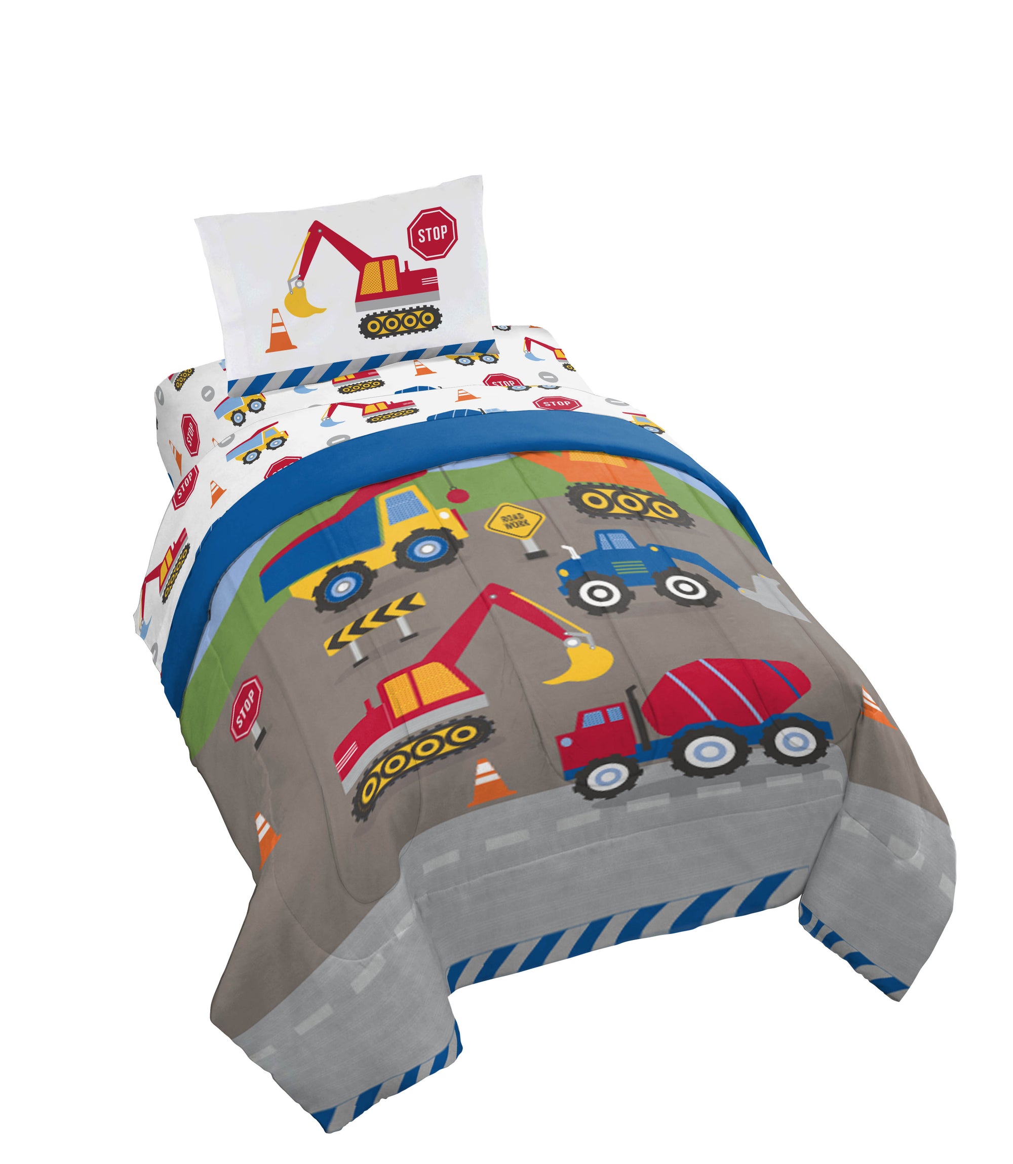 Sunny Side Up Construction Zone Bed Set