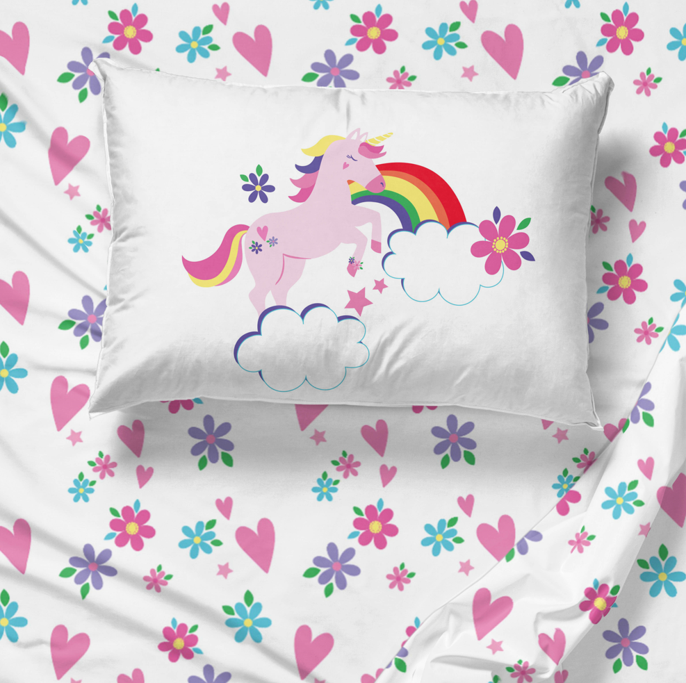 Sunny Side Up Rainbow Unicorns Sheet Set