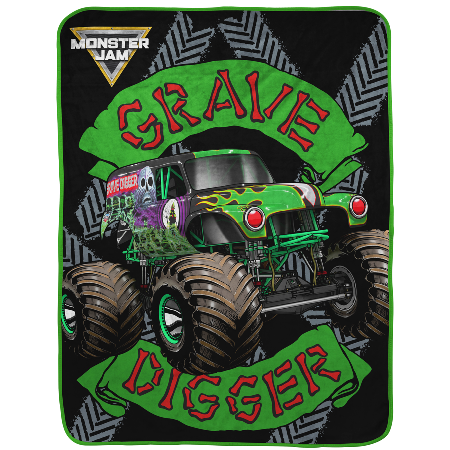 Sunny Side Up Monster Jam Grave Digger Throw Blanket